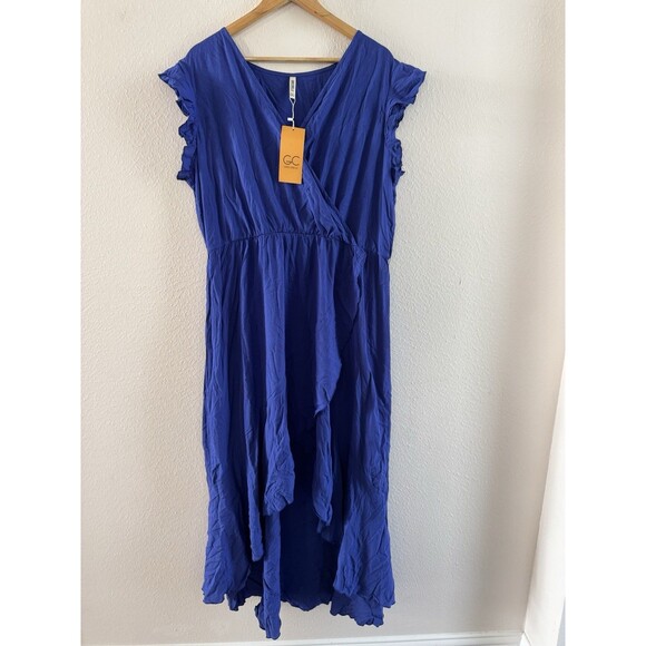 Women's maxi dress royal blue Boho V-Neck Wedding Guest Graduation Party XXL - Picture 7 of 14